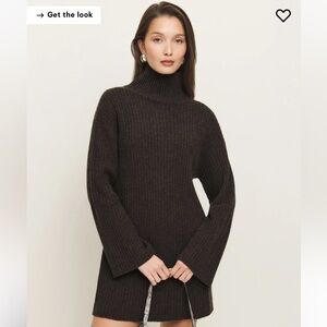 Reformation Ozzy Sweater Dress in Espresso Size XS